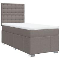 Boxspring met matras stof taupe 90x200 cm - thumbnail