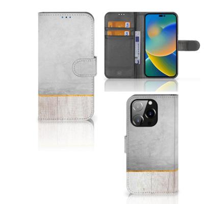 iPhone 14 Pro | Book Style Case | Wood Concrete