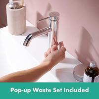 Hansgrohe Tecturis S ééngreeps wastafelkraan 80 CoolStart zonder waste, chroom - thumbnail