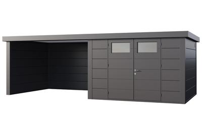 Telluria | Tuinhuis Classico 3330 met Overkapping Lounge Large | Links | Antraciet Telluria | Tuinhuis Classico 3330 met Overkapping Lounge Large | Links | Antraciet