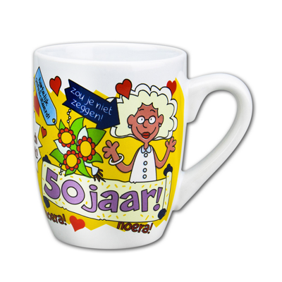 Cartoonmok 50 jaar vrouw