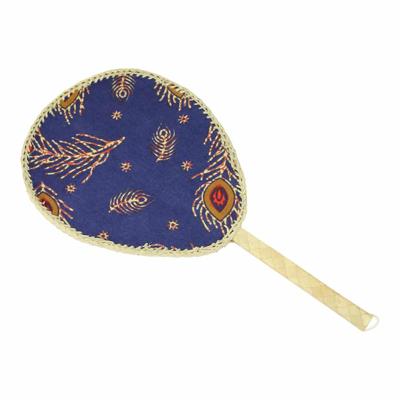 Waaier van Stof Pandan Blauw-Rood