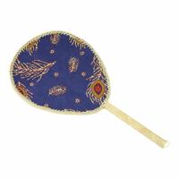 Waaier van Stof Pandan Blauw-Rood - thumbnail