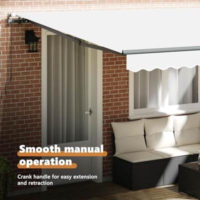 VidaXL Inklapbaar zonnescherm wit 400 × 300 cm polyester en staal