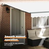 VidaXL Inklapbaar zonnescherm wit 400 × 300 cm polyester en staal - thumbnail