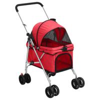 VidaXL Hondenwagen inklapbaar 76x50x100 cm oxford stof rood - thumbnail