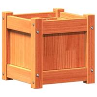 Plantenbak 31x31x31 cm massief grenenhout wasbruin - thumbnail