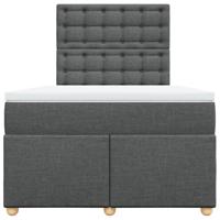 Boxspring met matras stof donkergrijs 120x200 cm - thumbnail