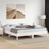 Bedframe zonder matras massief grenenhout wit 180x200 cm - thumbnail