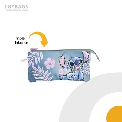 Pennenetui met 3 vakken Stitch Multicolour 8 x 22 x 8 cm