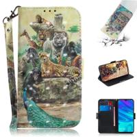 3D gekleurde tekening dieren patroon horizontale Flip lederen case voor Huawei P Smart + 2019/Enjoy 9s/Honor 10i/Honor 20i/Honor 20 lite met houder & - thumbnail