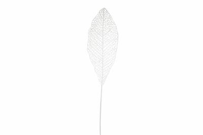 Zijde "Leaf spray" wit 113cm