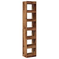 Boekenkast/kamerscherm 40x30x198 cm oud houtkleurig - thumbnail