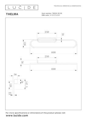Lucide THELMA - Wandlamp - LED Dimb. - 1x24W 2700K - Zwart
