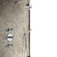 Regendoucheset Inbouw Hotbath Amice Get Together 22cm Rond Glans Chroom Thermostaatkraan met Handdouche 3 Greeps - thumbnail