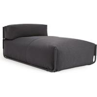 Kave Home Modulaire Outdoor Bank 'Square' Chaise Longue, kleur Donkergrijs - thumbnail