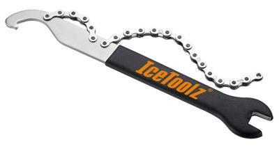 IceToolz multi-speed gereedschap 24034s4 met pedaalsleutel, haak en freewheelafnemer 1/2 x 3/32"
