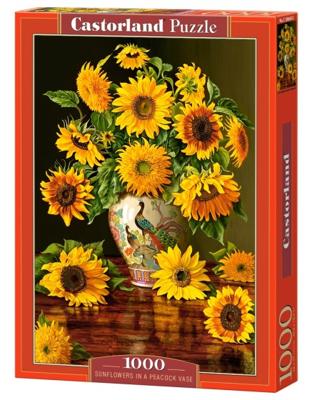 Selecta Castorland legpuzzel sunflowers in a peacock vase, 1000st.