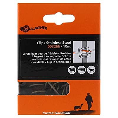 Gallagher Verstelbaar RVS veertje voor kunststof paal 13mm (10) - 003266 003266 Gallagher Verstelbaar RVS veertje voor kunststof paal 13mm (10) - 003266 003266