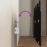 Hoofdbord wandmontage 127,5x3x80 cm massief grenenhout zwart - thumbnail