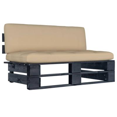 Tuinmiddenbank pallet zwart geïmpregneerd grenenhout