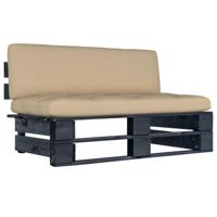 Tuinmiddenbank pallet zwart geïmpregneerd grenenhout - thumbnail