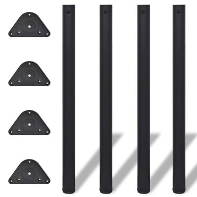 VidaXL Tafelpoten in hoogte verstelbaar zwart 870 mm 4 st