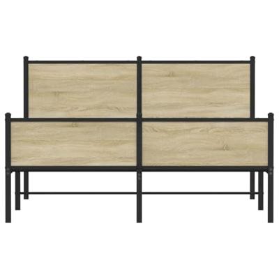 Bedframe hoofd- en voeteneinde metaal sonoma eiken 140x200 cm Bedframe hoofd- en voeteneinde metaal sonoma eiken 140x200 cm