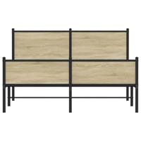 Bedframe hoofd- en voeteneinde metaal sonoma eiken 140x200 cm - thumbnail