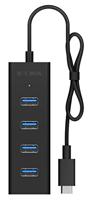 ICY BOX USB-C (USB 3.2 Gen 2) multiport hub 4 poorten Zwart - thumbnail