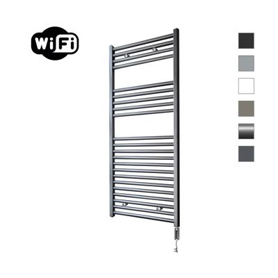 Elektrische Radiator Sanicare HWV Met Wifi 111,8x60 cm Gunmetal 730W Met Thermostaat Chroom Rechtsonder Sanicare Elektrische Radiator Sanicare HWV Met Wifi 111,8x60 cm Gunmetal 730W Met Thermostaat Chroom Rechtsonder Sanicare