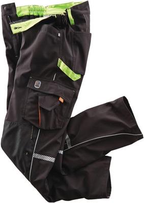 Broek met tailleband Terrax Workwear maat 52 zwart/limoen TERRAX