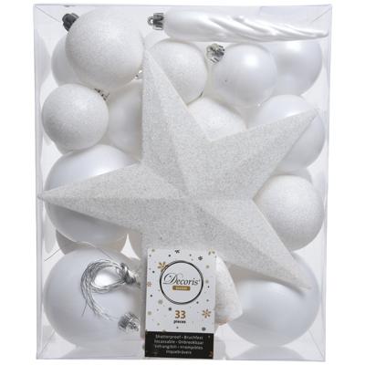 Kerstballen mix 33 st Winterwit Kerst Decoris - Decoris