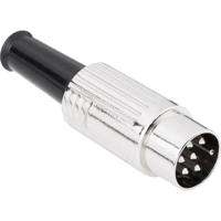 BKL Electronic 0208024 DIN-connector Stekker, recht Aantal polen: 6 Zilver 1 stuk(s) - thumbnail