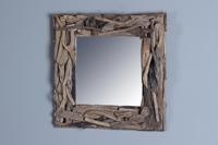 Drijfhouten spiegel 50x50 cm. - thumbnail