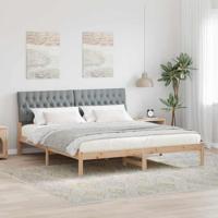 Bedframe met Gevoerd Hoofdgedeelte Bruin 180 x 200 cm - thumbnail