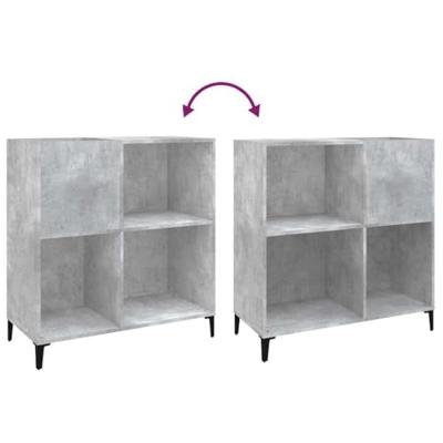 Platenkast 84,5x38x89 cm bewerkt hout betongrijs - thumbnail