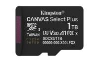 Kingston Technology 1TB microSDXC Canvas Select Plus Gen3 150MB/s A1 kaart + adapter - thumbnail