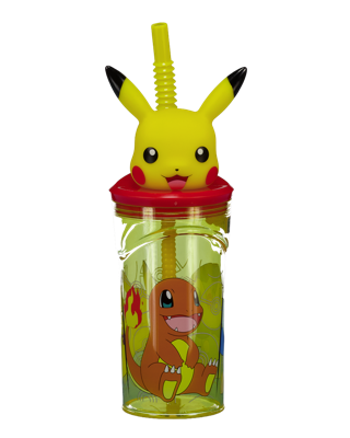 Drinkbeker met rietje - Geel