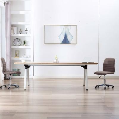 VidaXL Eetkamerstoelen draaibaar 2 st stof taupe