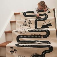 OYOY Mini Adventure Rug - lange speelmat voor de kinderkamer met straat - kindertapijt voor jongens en meisjes - lengte 180 cm I katoen - thumbnail
