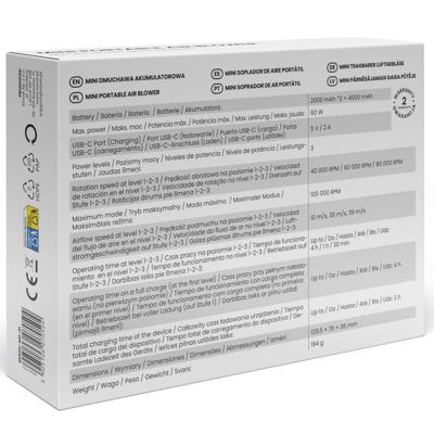 Savio MD-01 bladblazer 60 W 7,4 V 140 km/h Lithium-Ion (Li-Ion)