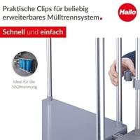 Hailo 0912-210 Recyclingzakhouder 120 l Aluminium (b x h x d) 43 x 97 x 450 cm Grijs Verrijdbaar 1 stuk(s) - thumbnail