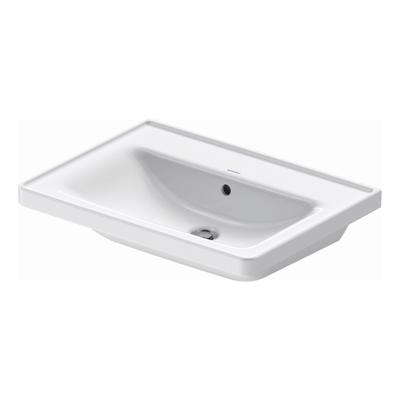 Wastafel Duravit D-Neo Met Rand Overloop Kraanvlak Zonder Kraangat 65 cm Hoogglans Wit - thumbnail