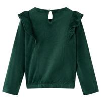 Kinderblouse met ruches 104 donkergroen - thumbnail