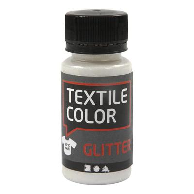 Creativ Company Textile color transparant glitter voor textielverf, 50ml