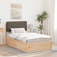 Bedframe met Gevoerd Hoofdgedeelte Taupe 100 x 200 cm - thumbnail