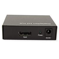 VALUE DisplayPort Video-Splitter, met hub funktie, 2voudig - thumbnail