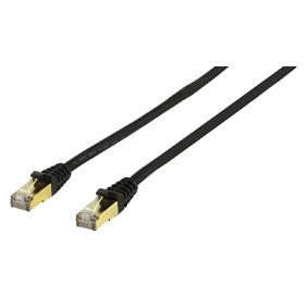 Netwerkkabel 10m zwart met vergulde pluggen (Cat 5e FTP)