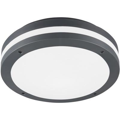 LED Plafondlamp 12W Rond met Bewegingssensor en Waterdichte Antraciet Afwerking